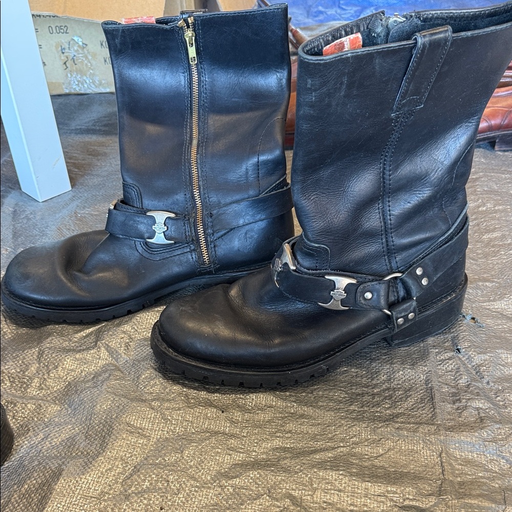 Harley-Davidson Black Leather Riding Boots